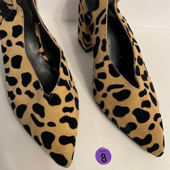 Gianni Bini Size 8 Animal Print Leopard Print Pointy Block Heels - Picture 3 of 8